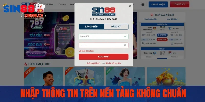 Nhập thông tin trên nền tảng không chuẩn